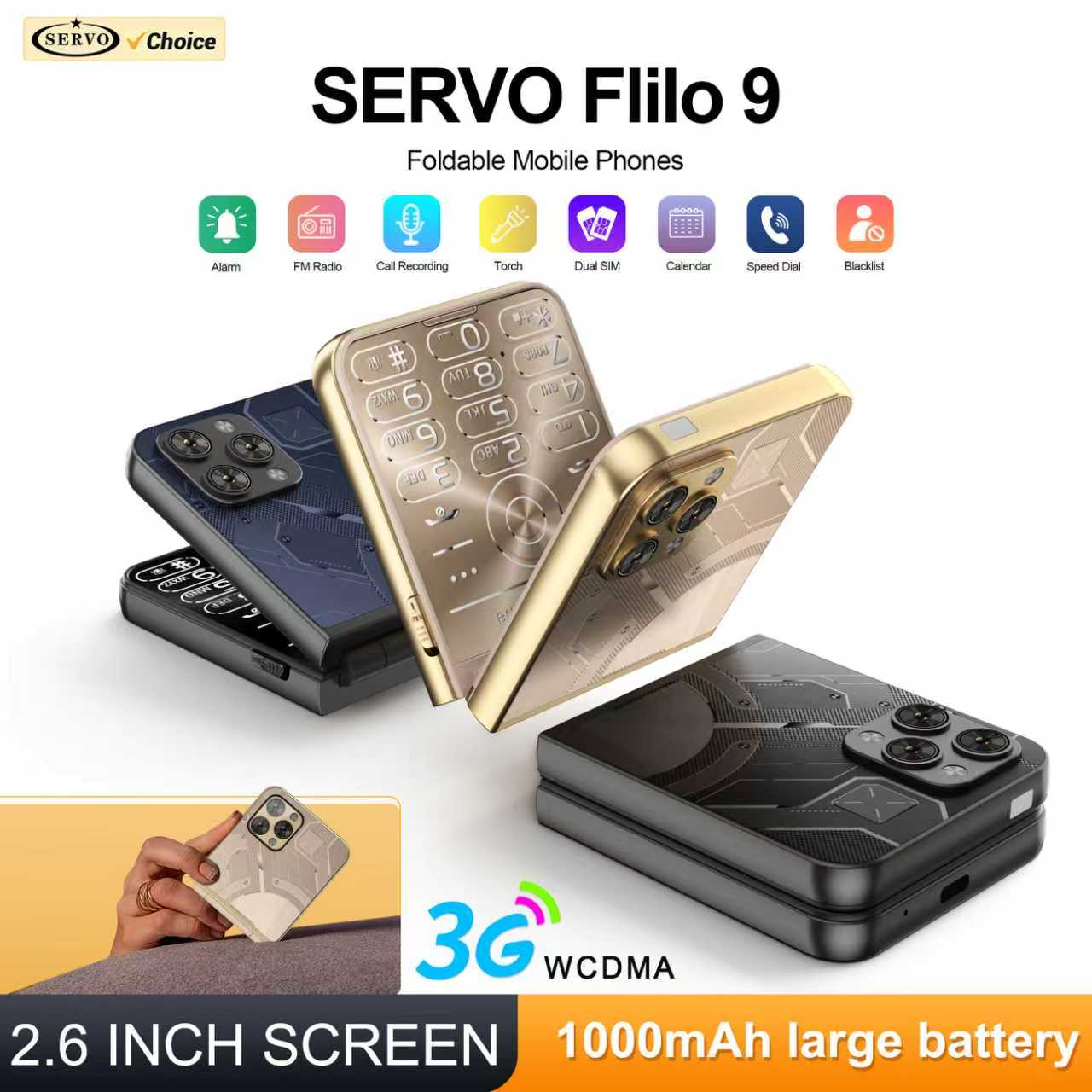 Servo Pan Tilt - SERVO Flilo9 Foldable Mobile Phone 3G