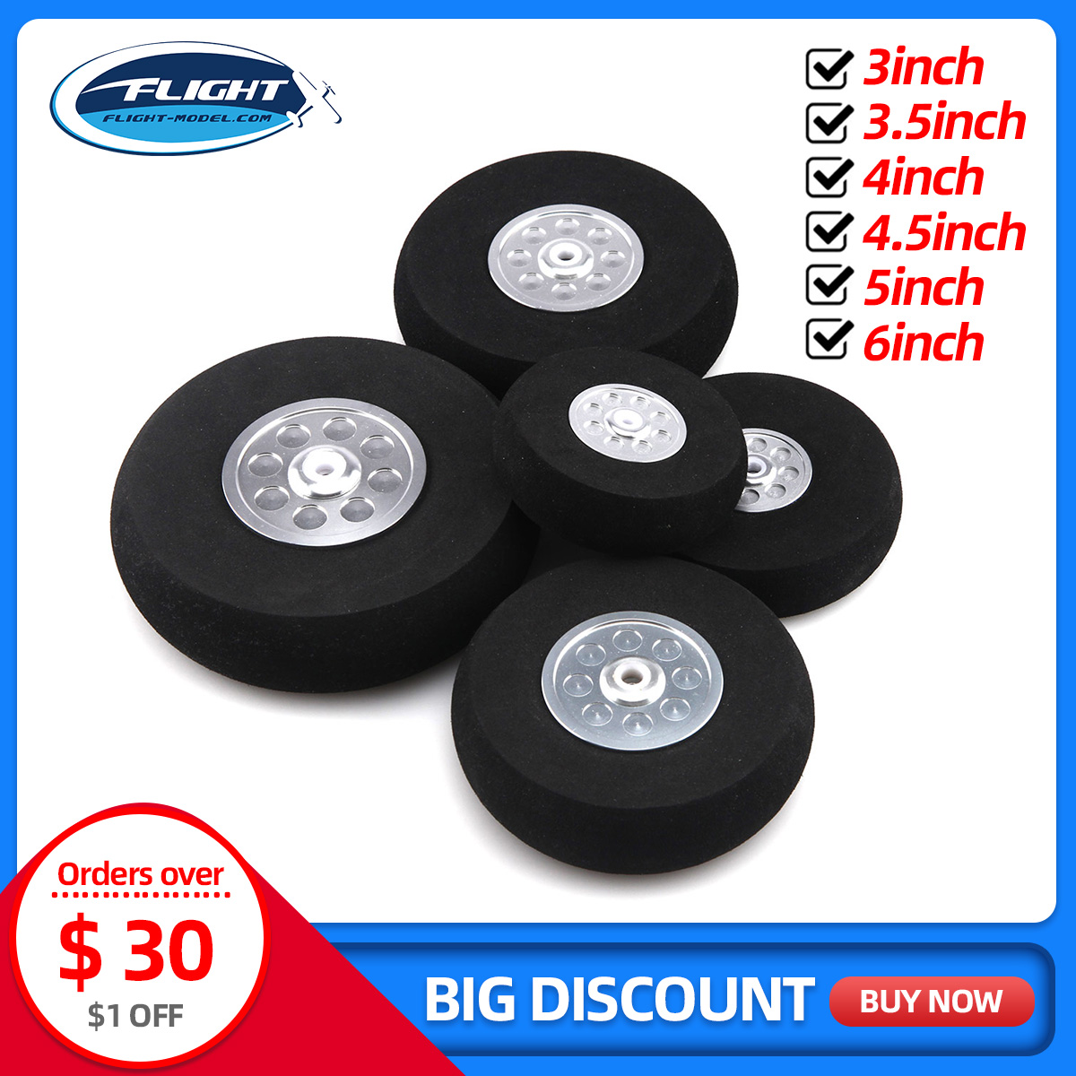 Omni Wheel - 2pcs Sponge Wheel With Aluminum Hub