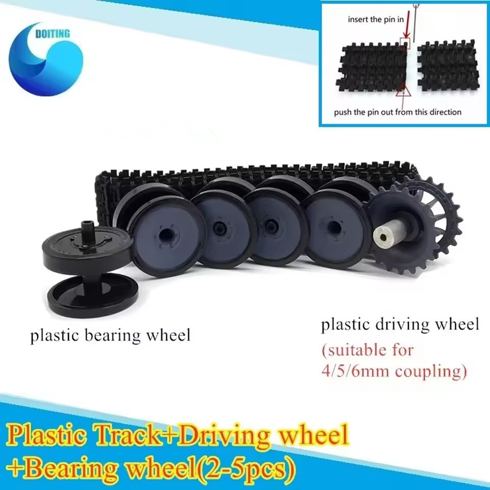 Tracked Robot Chassis - Plastic Wheels+Plastic Track Set Accessory for