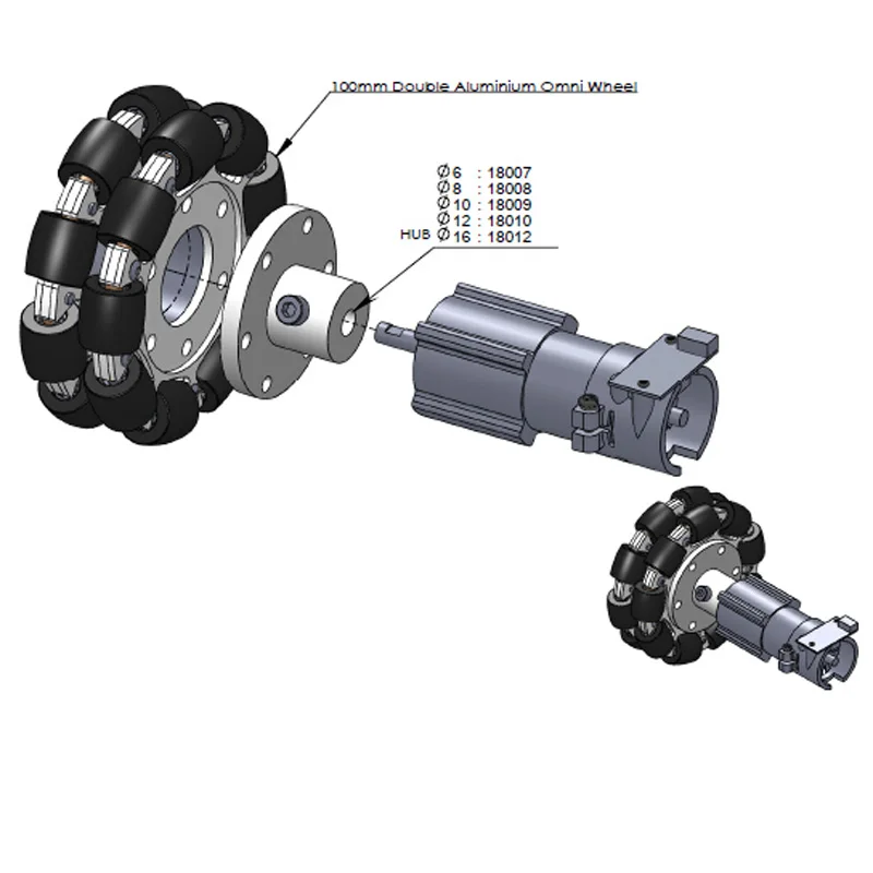 4inches/100mm Double Aluminium - Omni Wheel ulasan dan harga