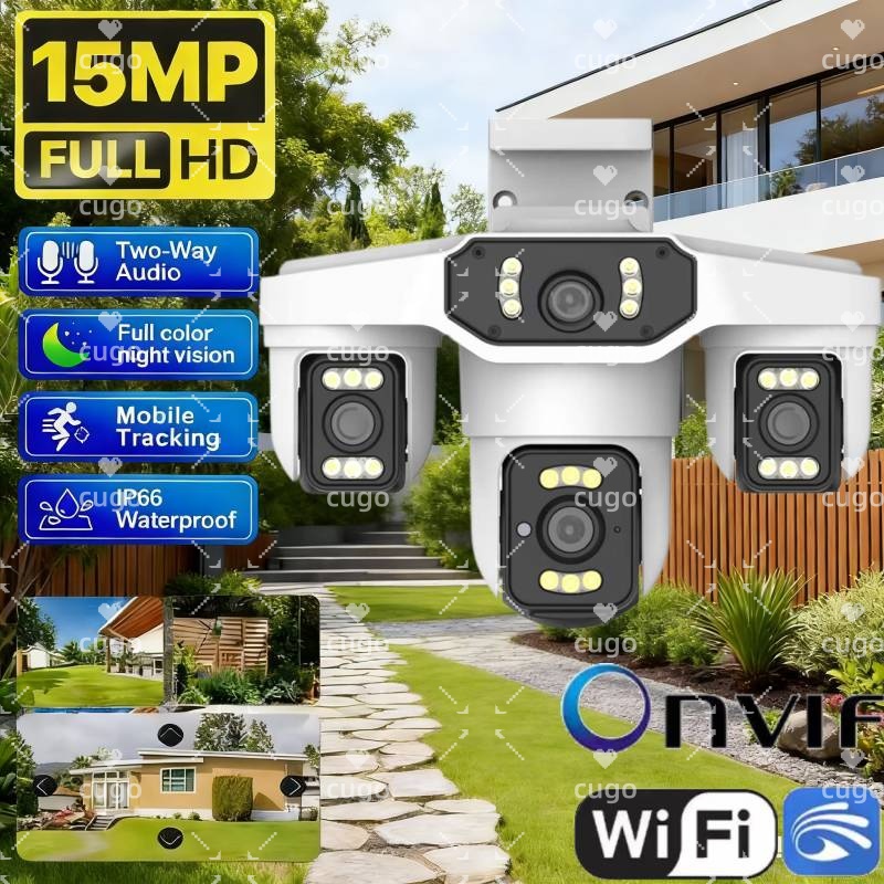 15MP 8K Wifi IP Camera Three L - Pan Tilt Bracket ulasan dan harga