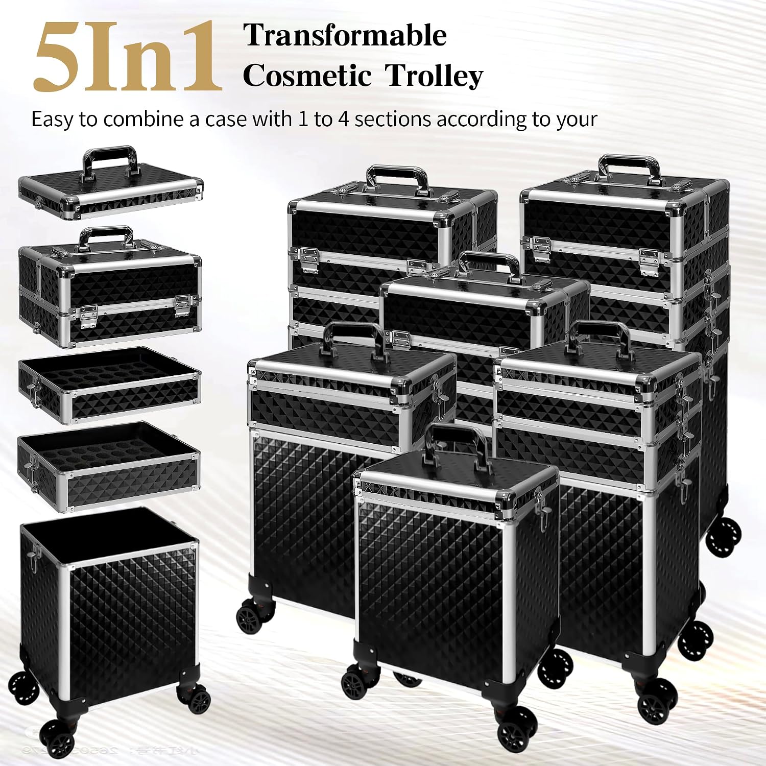 Rolling Makeup Train Case, Cos - Caster Wheel ulasan dan harga