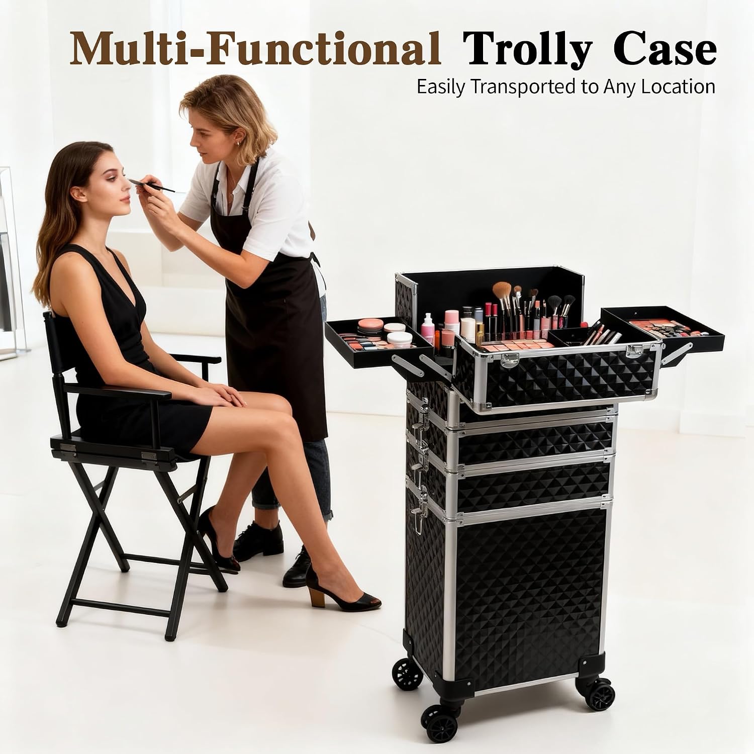 Rolling Makeup Train Case, Cos - Caster Wheel ulasan dan harga