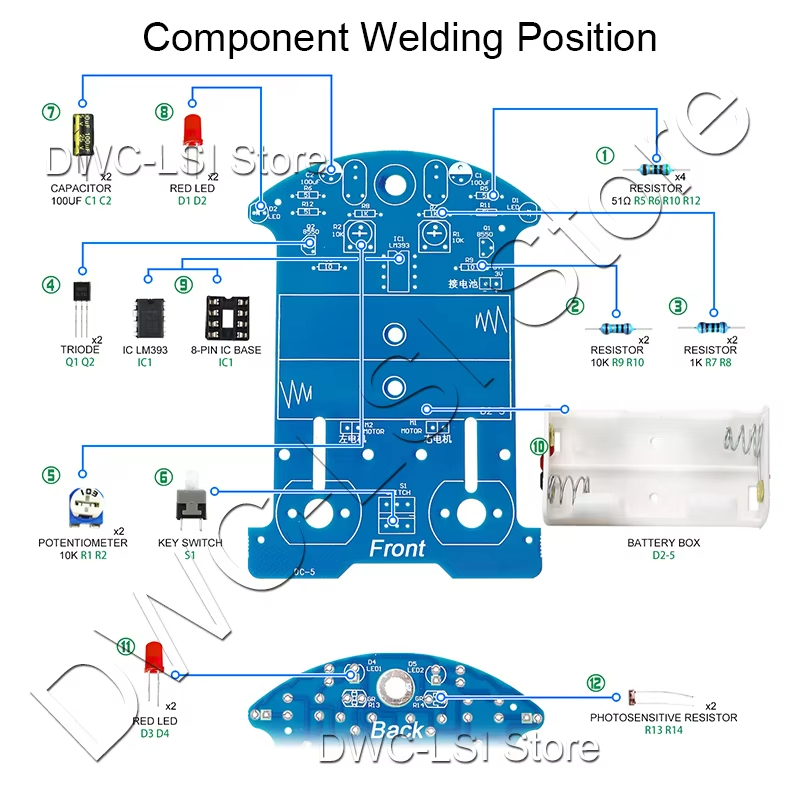 Practice Soldering Learning El - Line Follower Robot ulasan dan harga