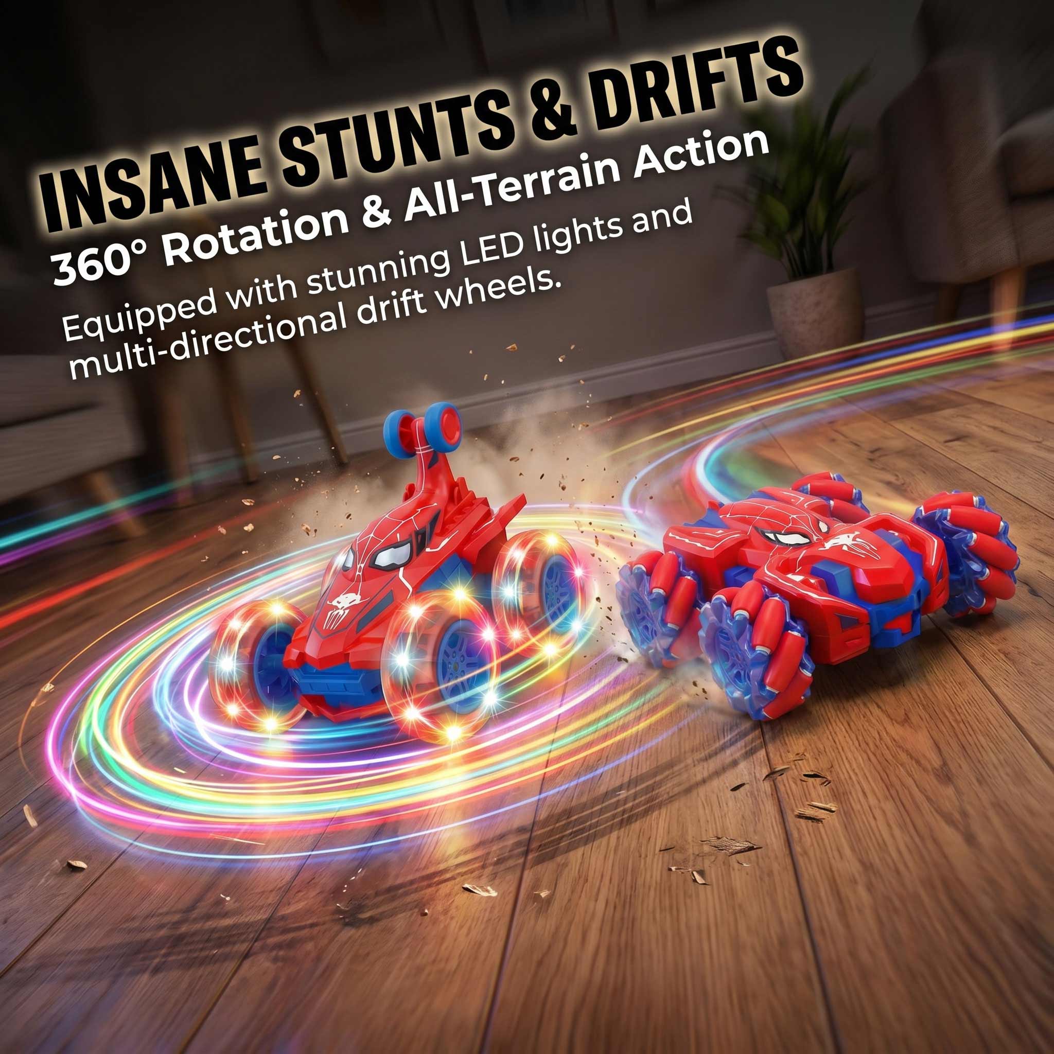 Dual 2Pcs Red Spider RC Stunt  - Omni Wheel ulasan dan harga