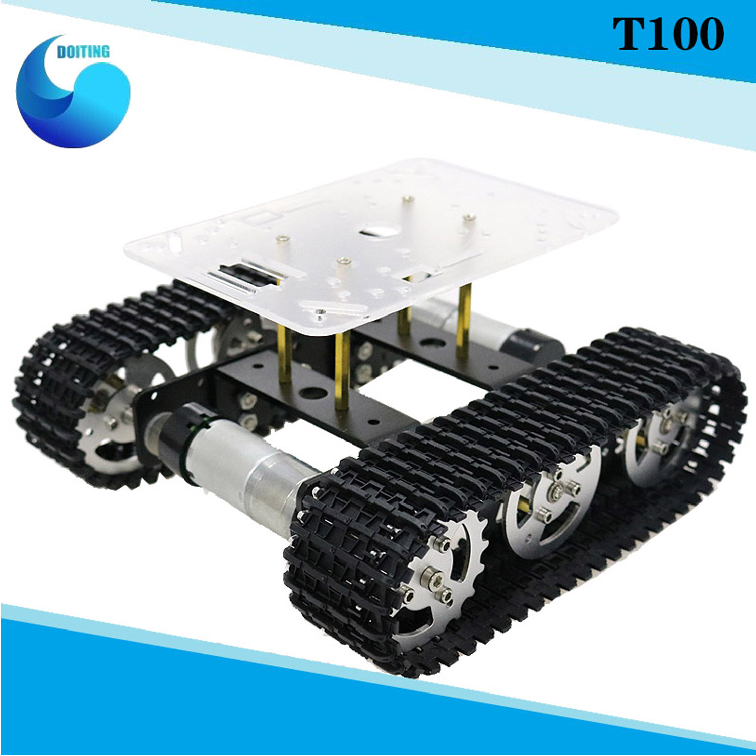 RC Metal Robot Tank Car Chassi - Tracked Robot Chassis ulasan dan harga