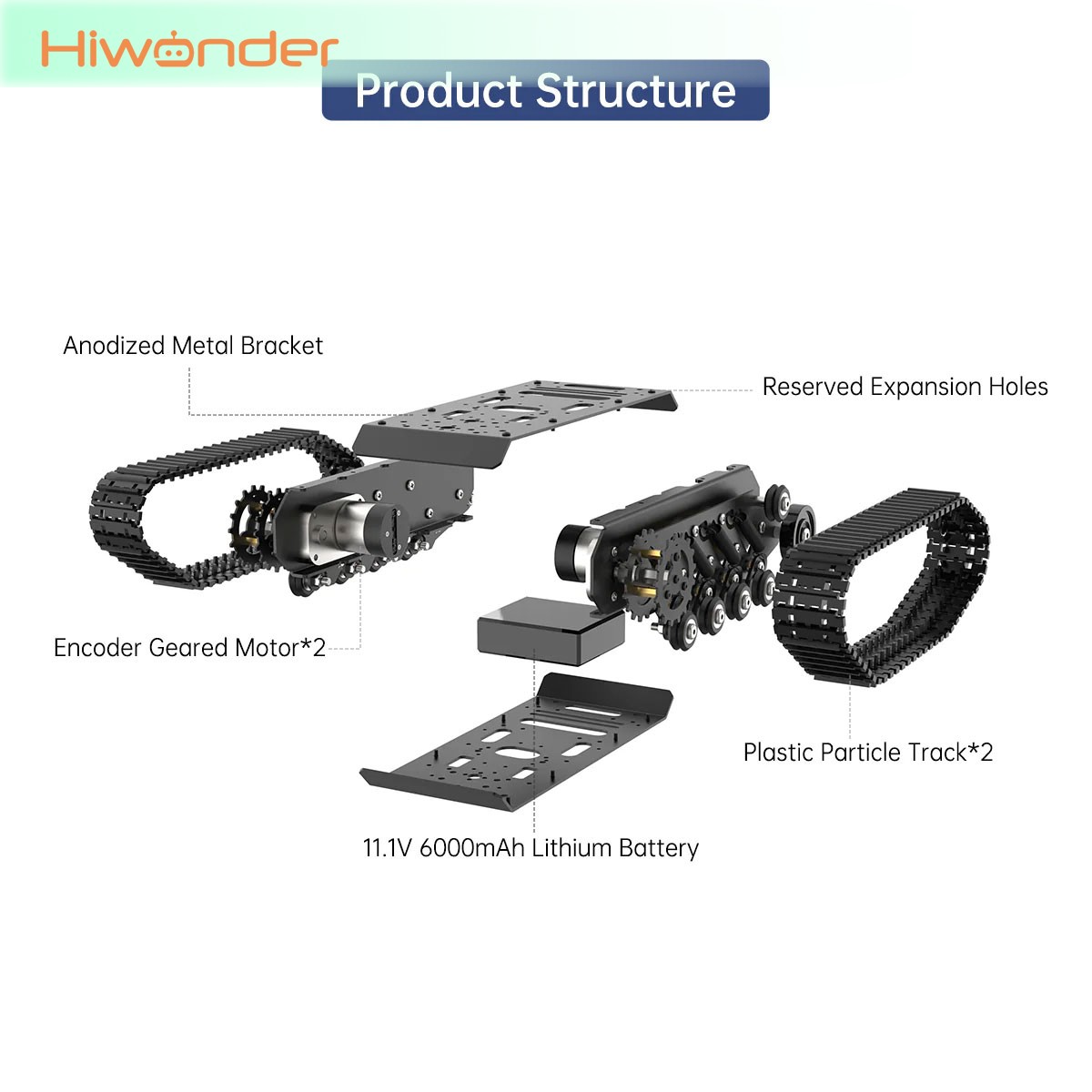 Hiwonder Tracked Tank Robot Ch - Tracked Robot Chassis ulasan dan harga